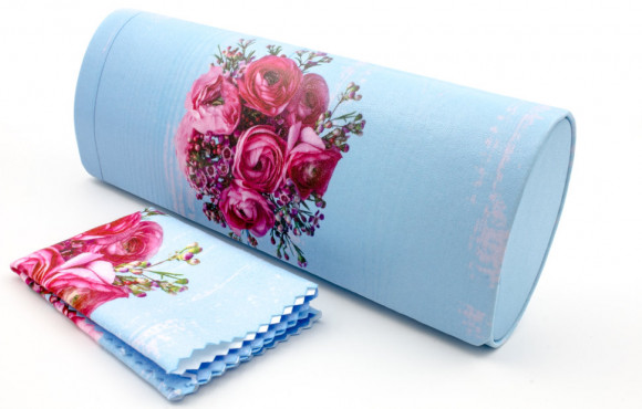 Футляр для очков W-251-42 с рисунком + салфетка