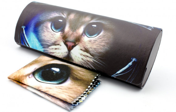 Футляр для очков W-251-65 с рисунком + салфетка