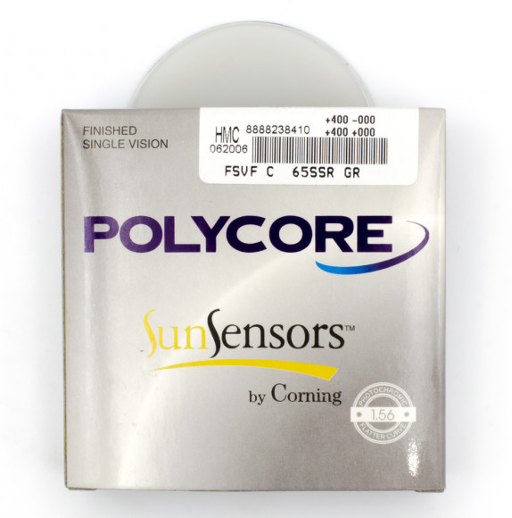Полимерные линзы SUN SENSORS POLYCORE фотохромные Grey 1.56 D65