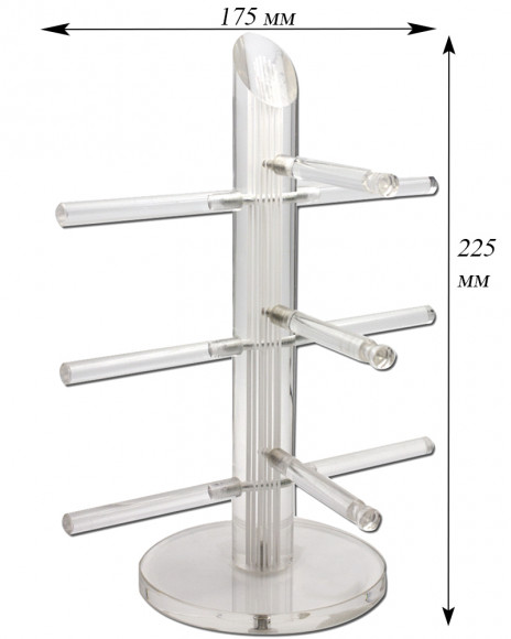 Стойки для очкoв и оправ  витpинныe круг нa 3 пары 2166 прозрачные
