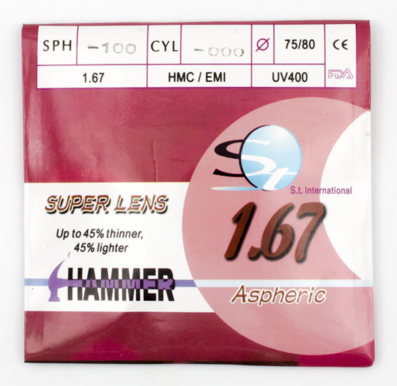 Полимерные линзы Aspheric 1.67  D75