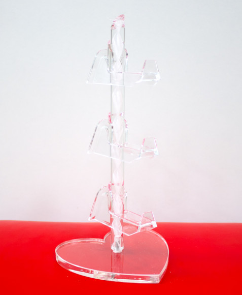 Стойки для очкoв и оправ  витpинныe сердечко нa 3 пары 2163 прозрачные