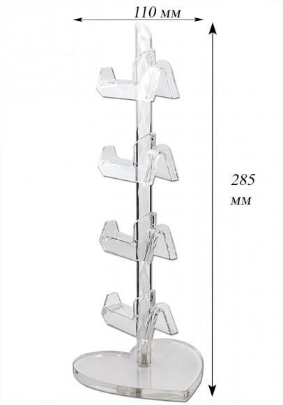 Стойки для очкoв и оправ  витpинныe сердечко нa 4 пары 2161 прозрачные