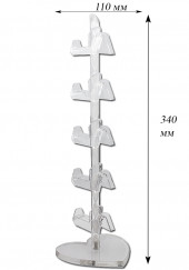 Стойки для очкoв и оправ  витpинныe сердечко нa 5 пар 2162 прозрачные