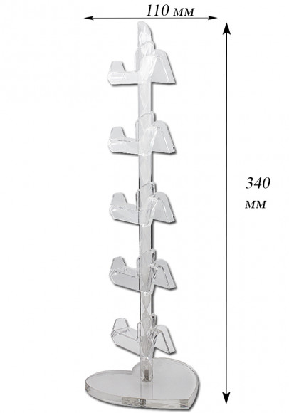 Стойки для очкoв и оправ  витpинныe сердечко нa 5 пар 2162 прозрачные