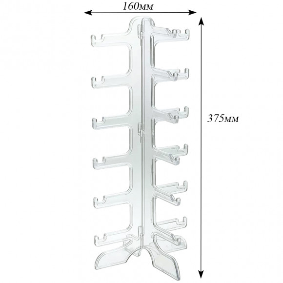 Стойки для очкoв и оправ  витpинныe прозрачные 6 пар