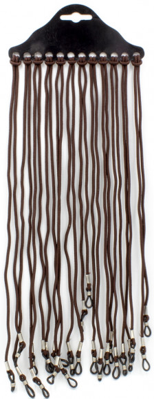 Шнурок-резинка для очков коричневый