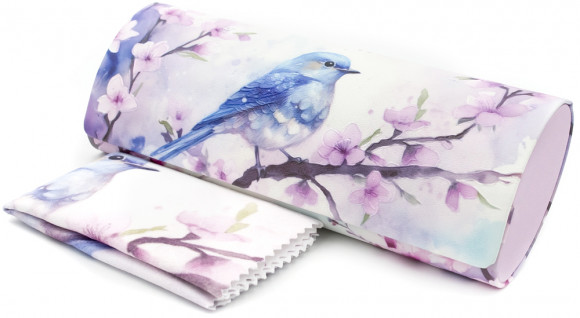 Футляр для очков W-251-D58U с рисунком + салфетка