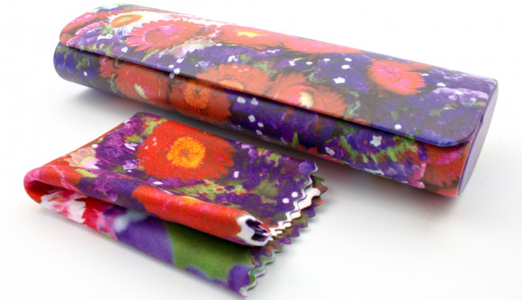 Футляр для очков W-251-50 с рисунком + салфетка